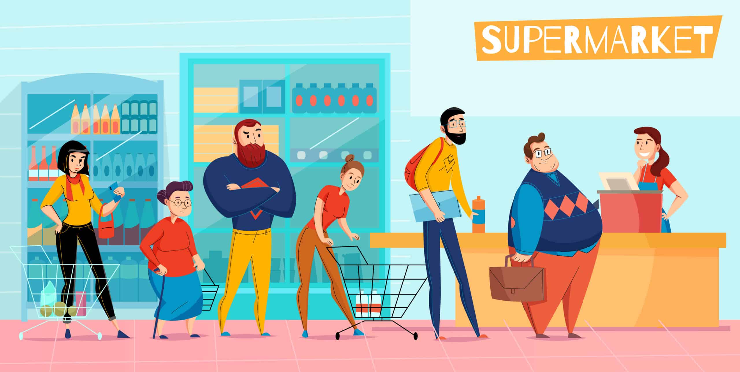 FIFO queue supermarket